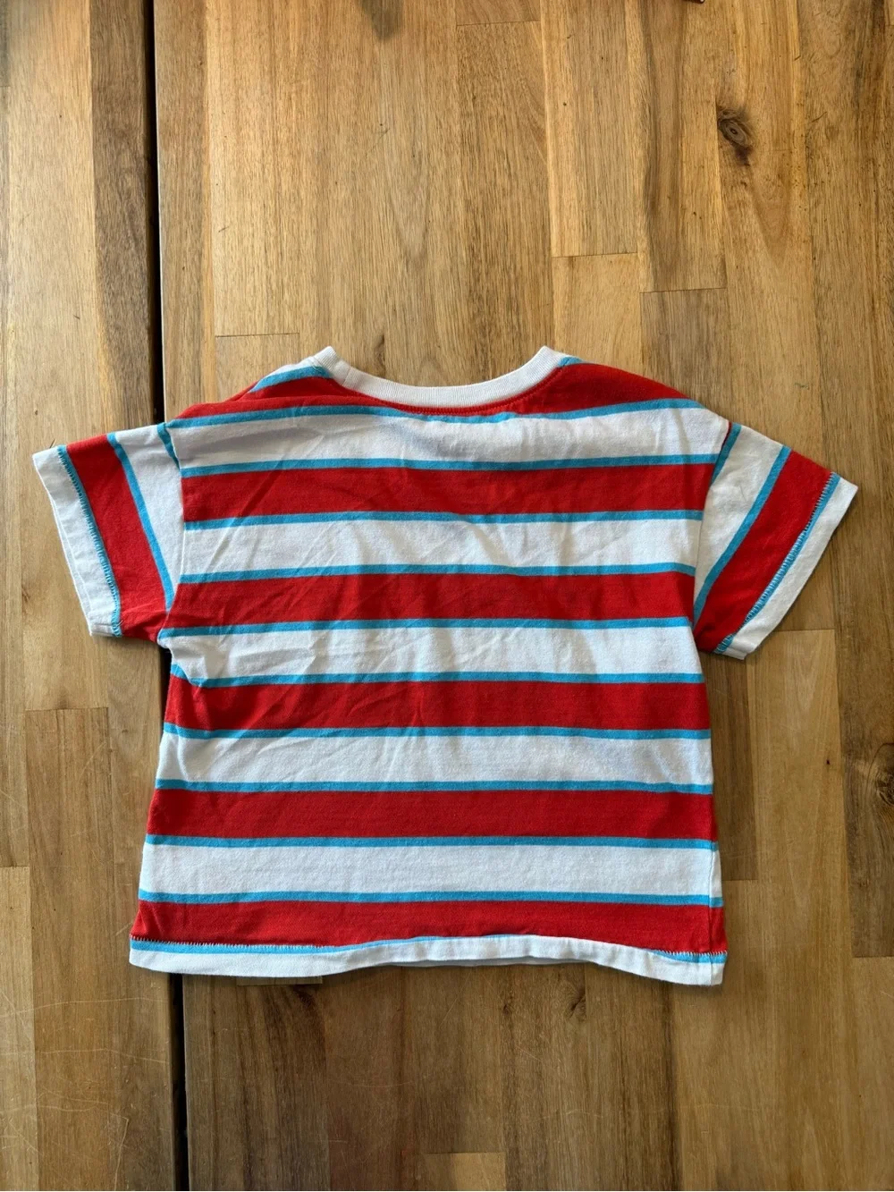 Baby Gap Toddler Boys Striped Pocket T-Shirt 3 Years | Red White Blue Cotton Tee